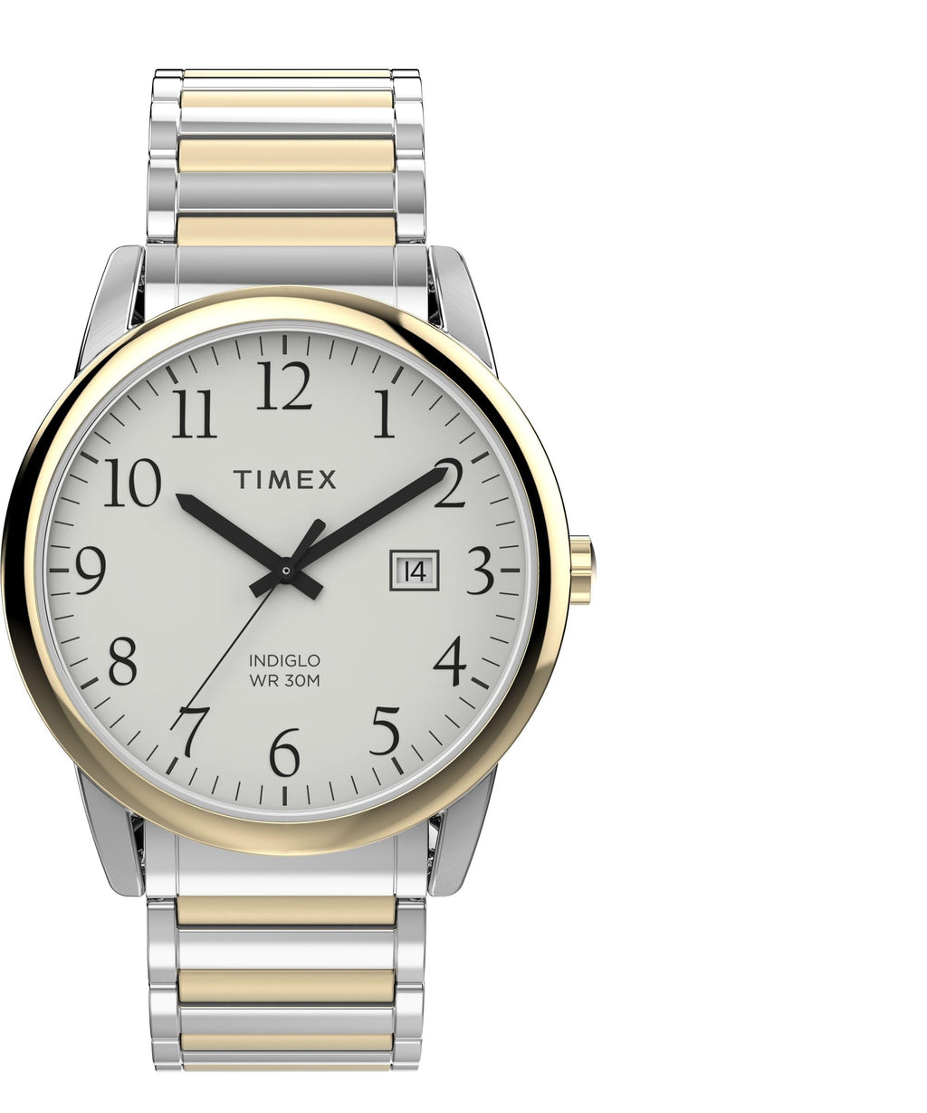 Men's 40mm Watch Two-Tone Expansion Band White Dial N5047