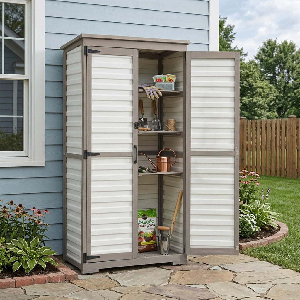 Outdoor Storage Cabinet with Adjustable Shelves S244