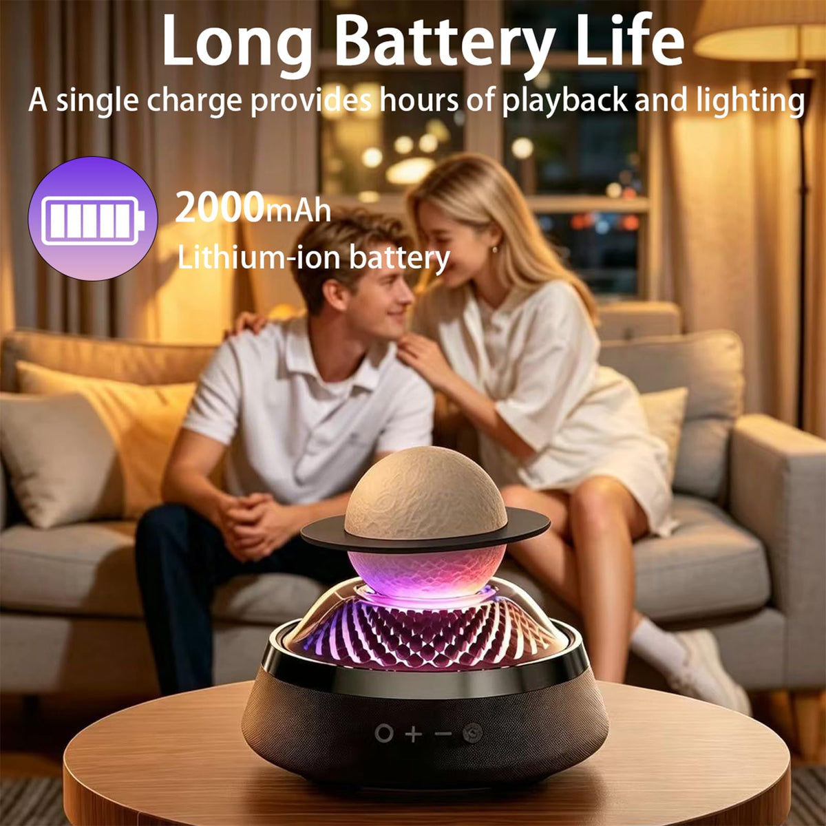 Black Portable Bluetooth Speaker with LED Night Light and Essential Oil Diffuser X25571
