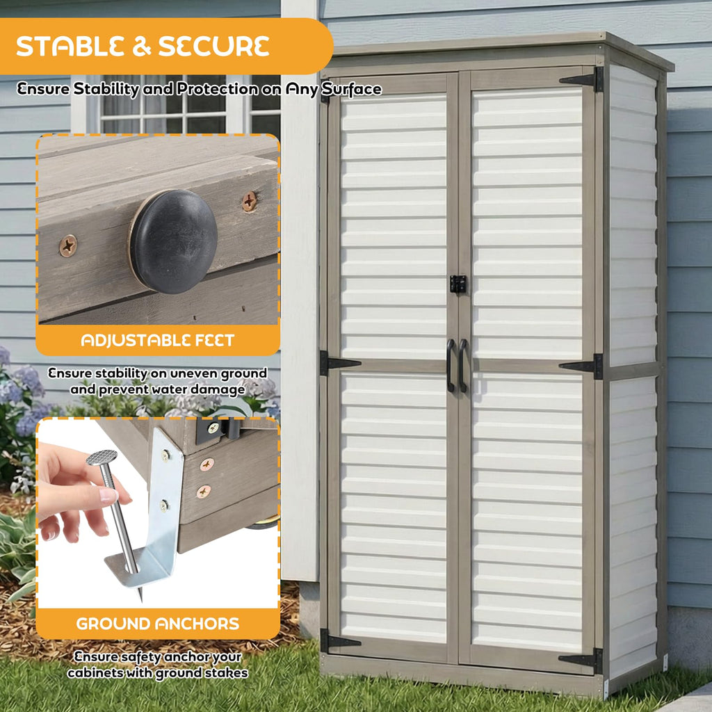 Outdoor Storage Cabinet with Adjustable Shelves S244
