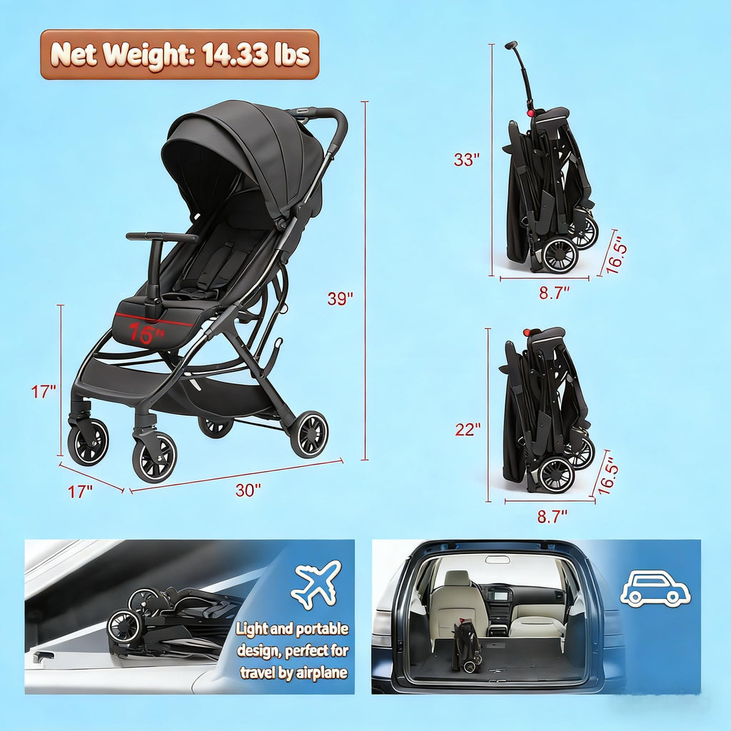 Portable Lightweight Umbrella Stroller with Sun Canopy J329