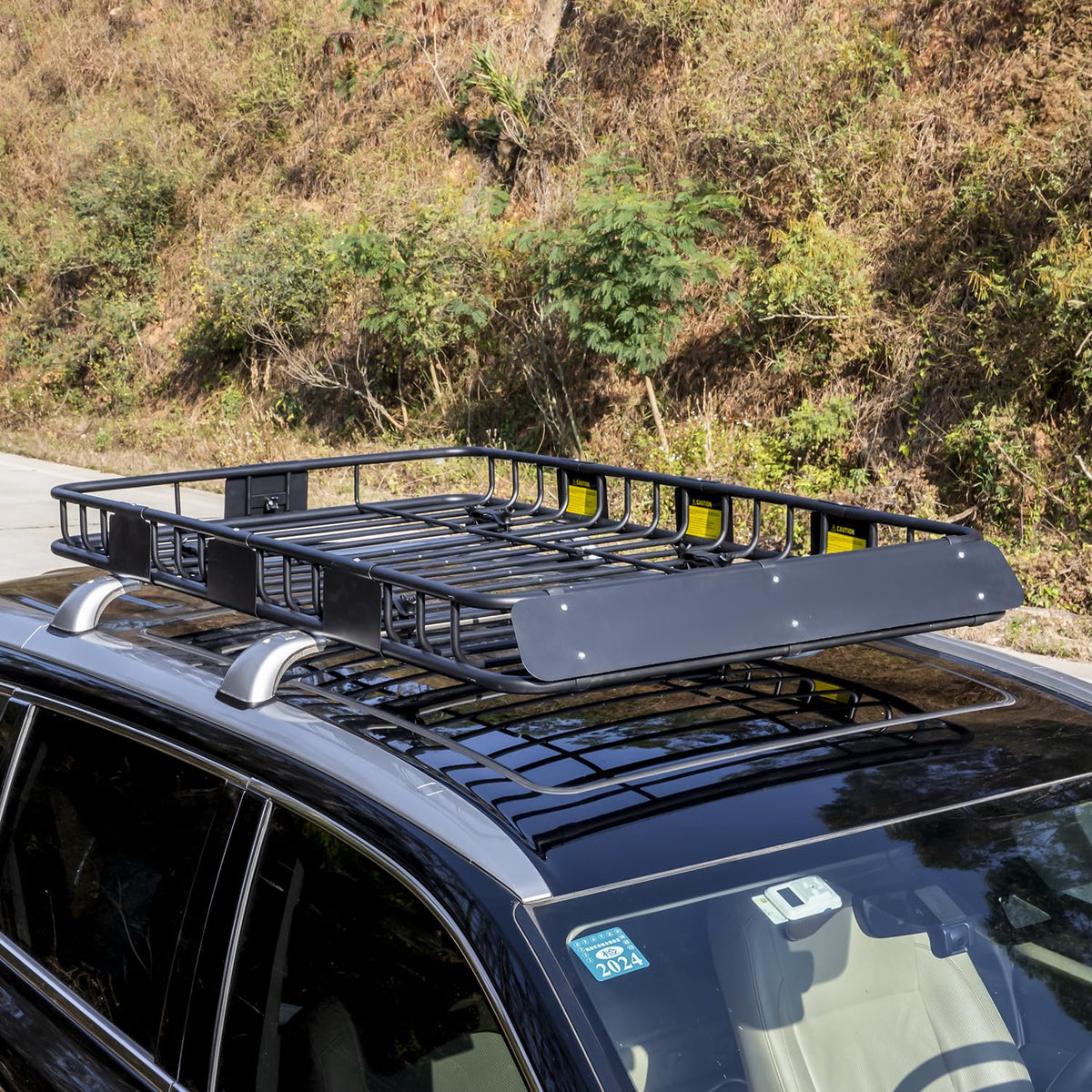 64" x 39" x 5" 200lb Heavy Duty Roof Rack Carrier Basket with Waterproof Bag J742675