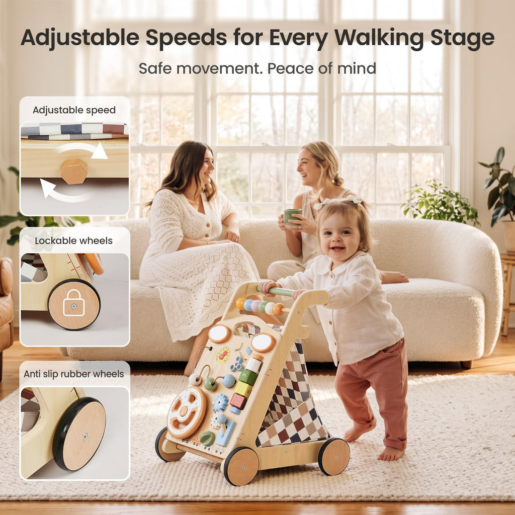 Wooden Baby Walker with Wheels X944