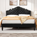 Queen Size Velvet Upholstered Bed Frame with Adjustable Headboard B126