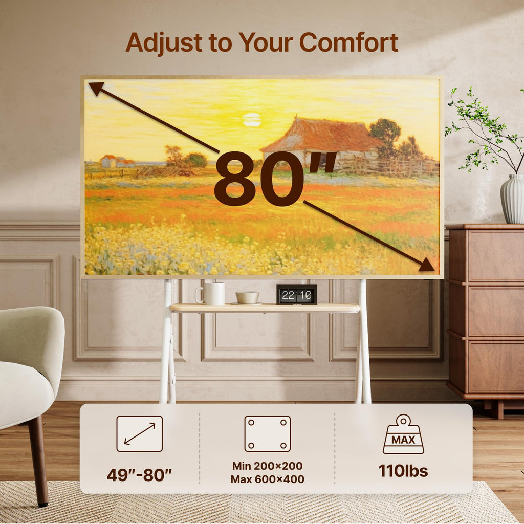 White Rolling TV Stand Y534452