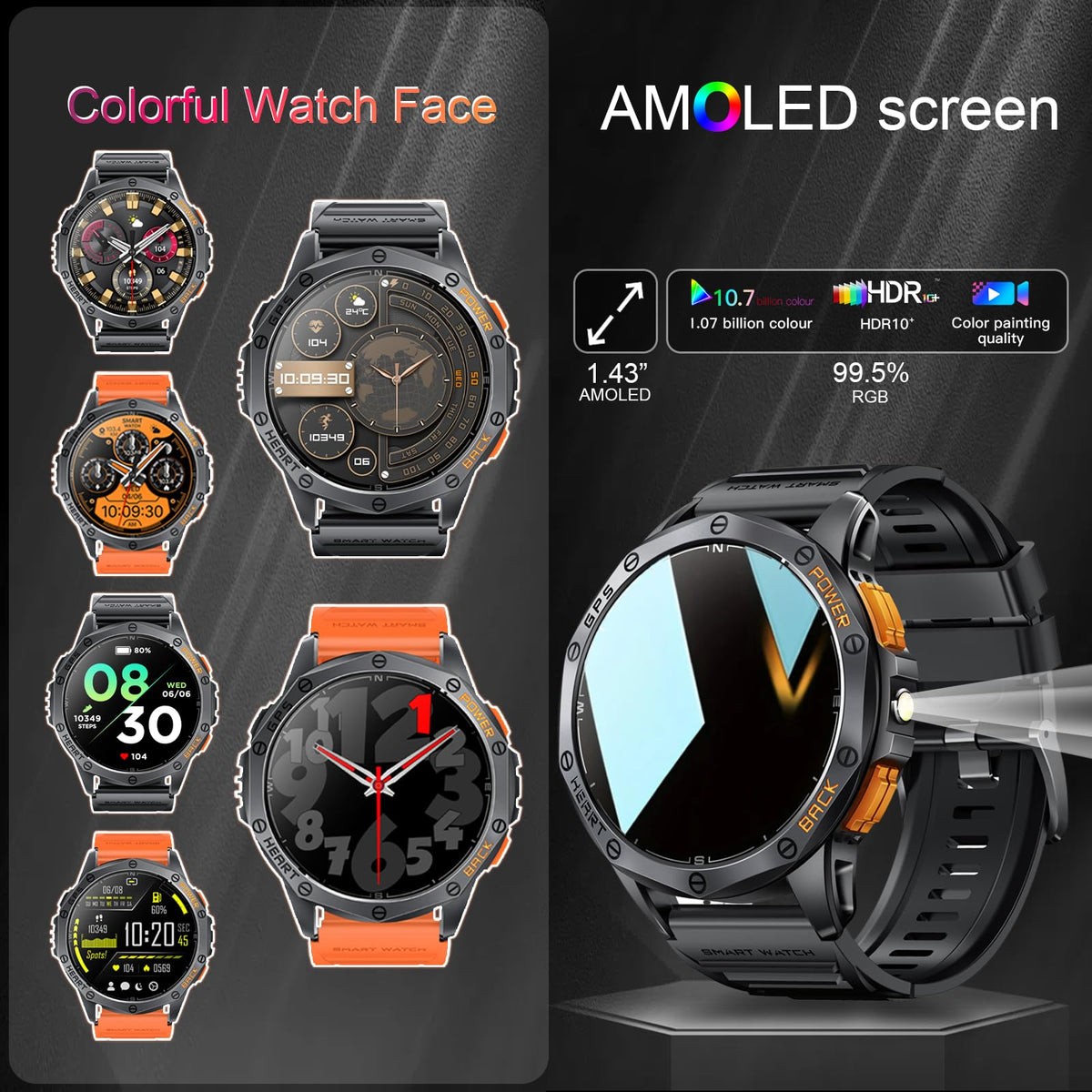 Military Smart Watch with GPS K553016