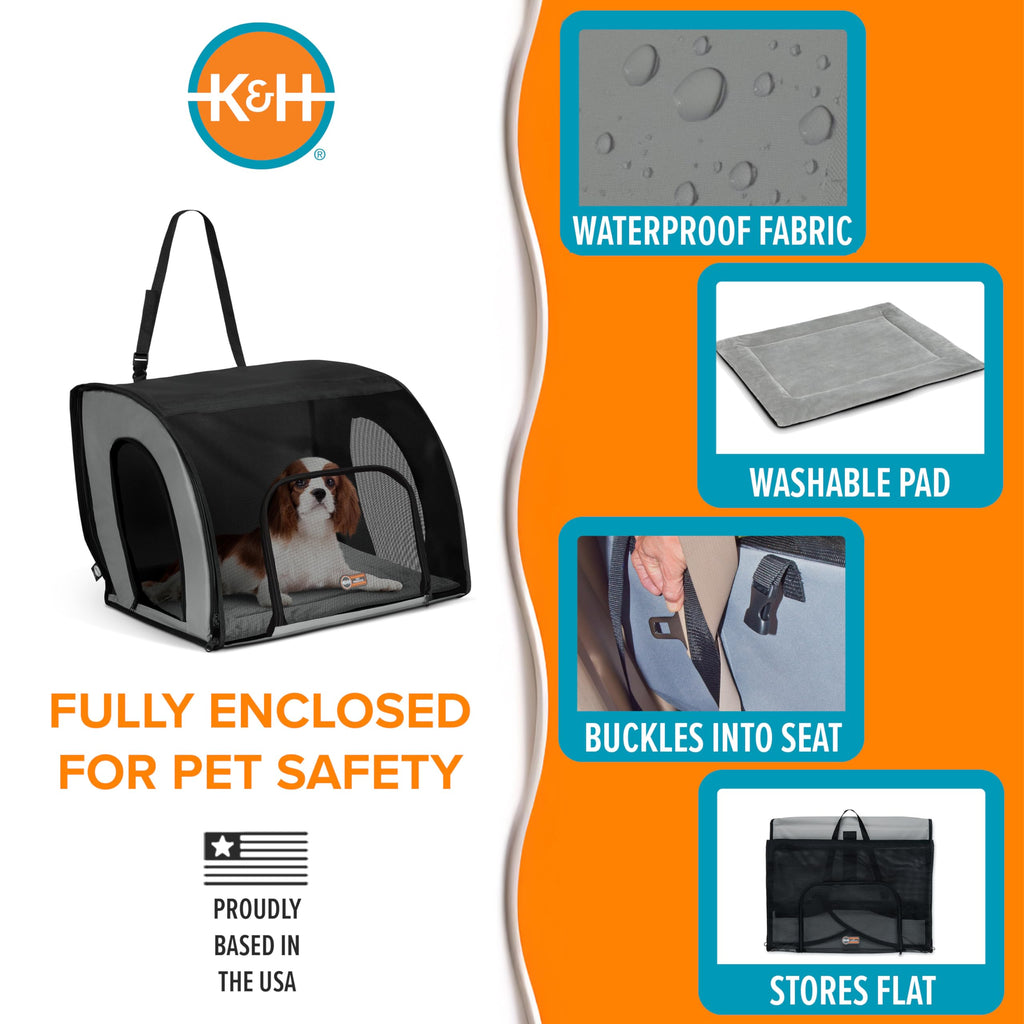 Dog Car Seat, Medium, Gray/Black Y847884