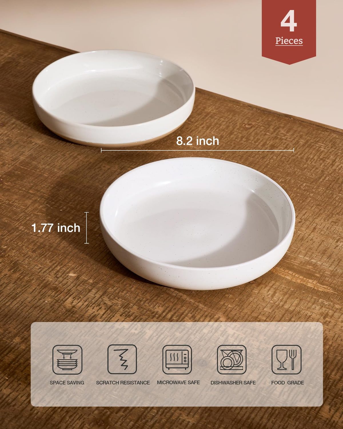 White 33 oz Pasta Bowls Set of 4 I7256