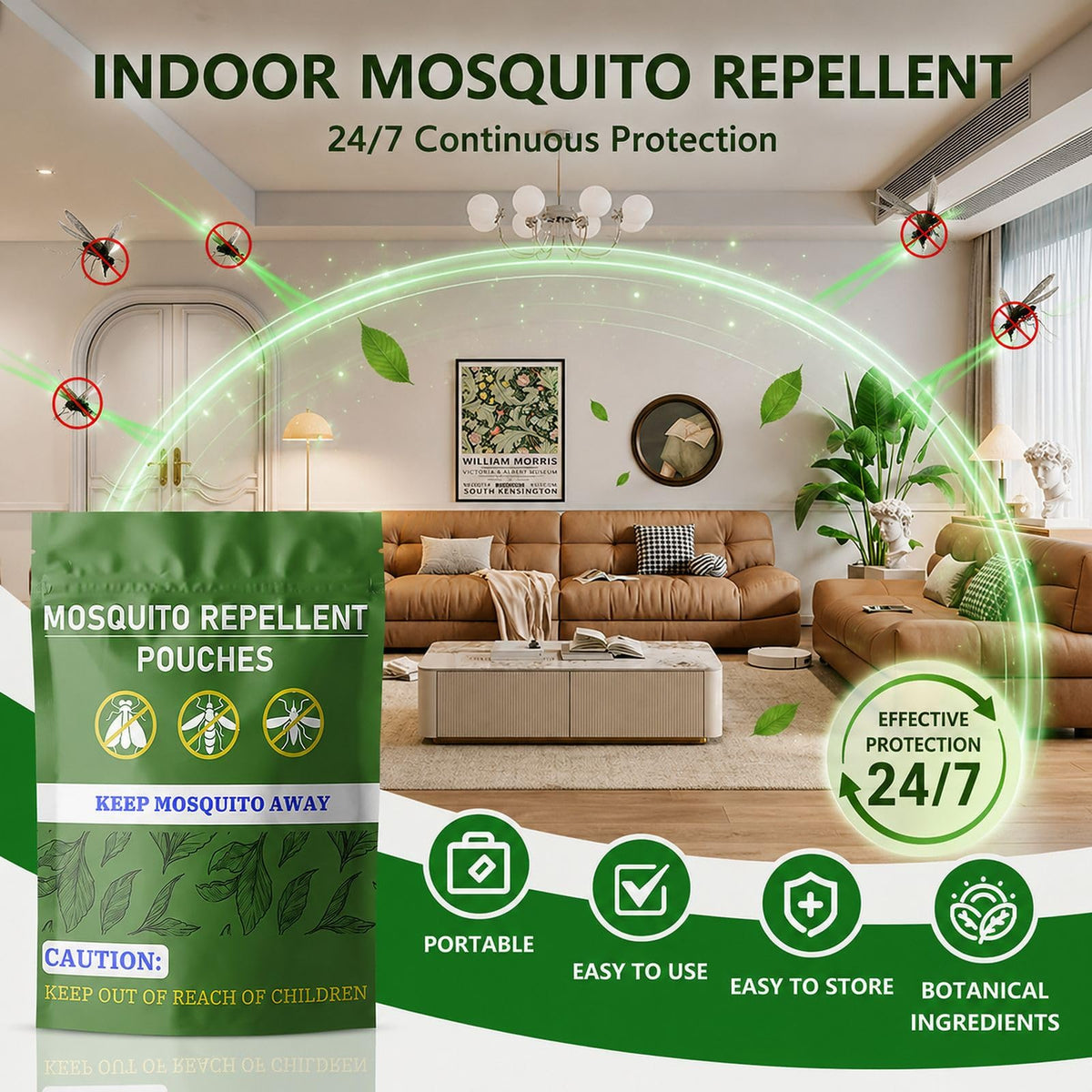 Natural Mosquito Repellent 10 Pouch X13279