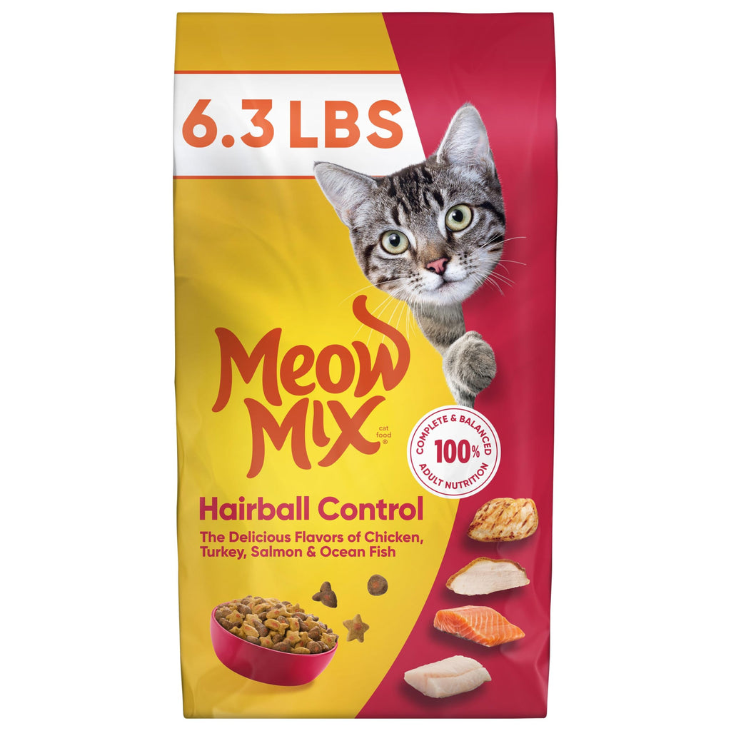 Hairball Control Dry Cat Food, 6.3 Pound Bag A6037