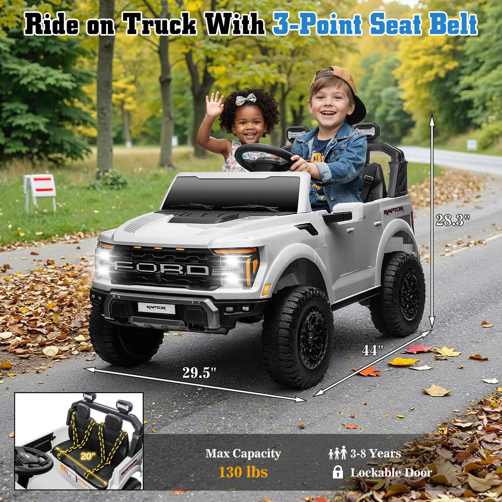 White 24V 2 Seater Ride On Truck X740643