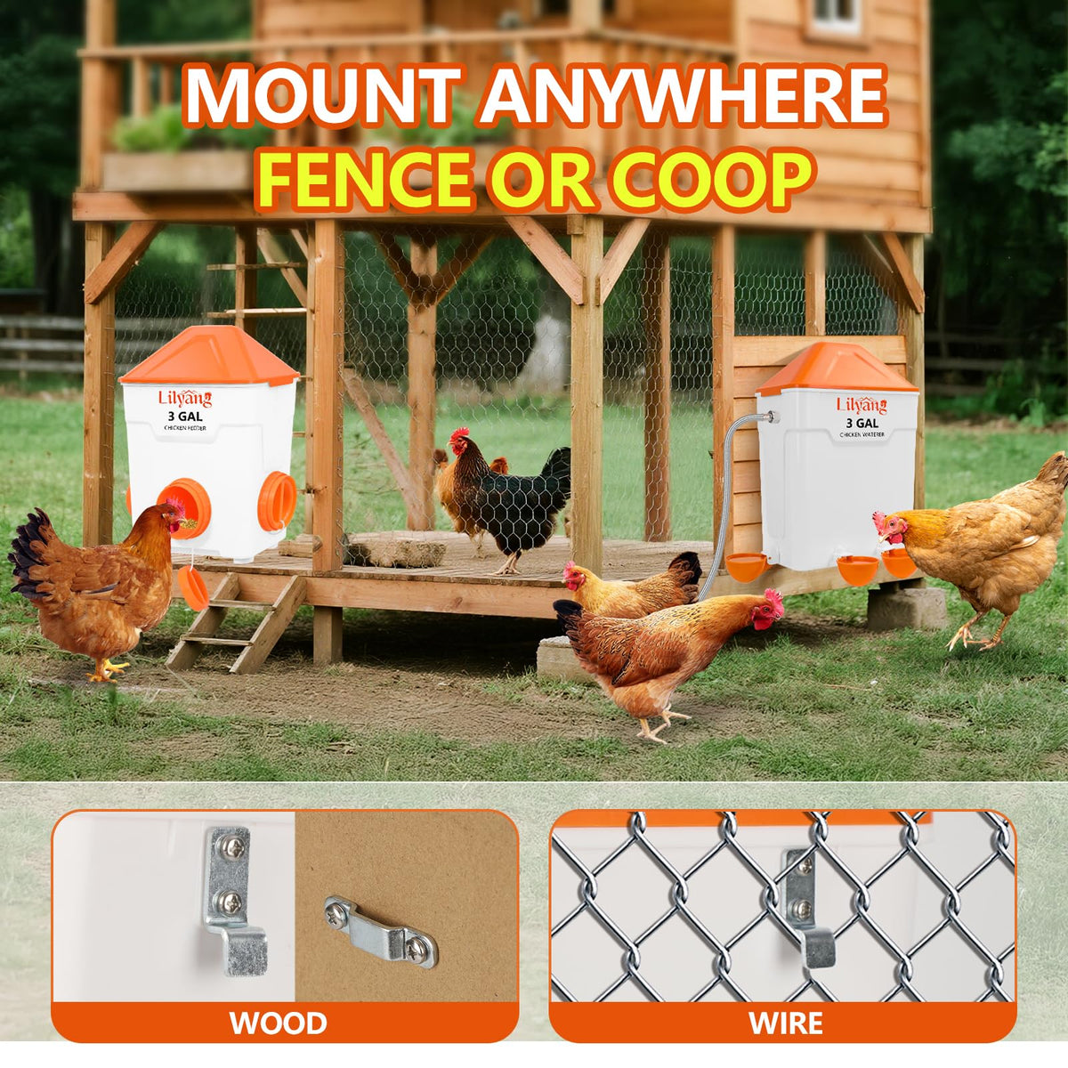 3 Gallon Automatic Chicken Waterer & Feeder Set K893054