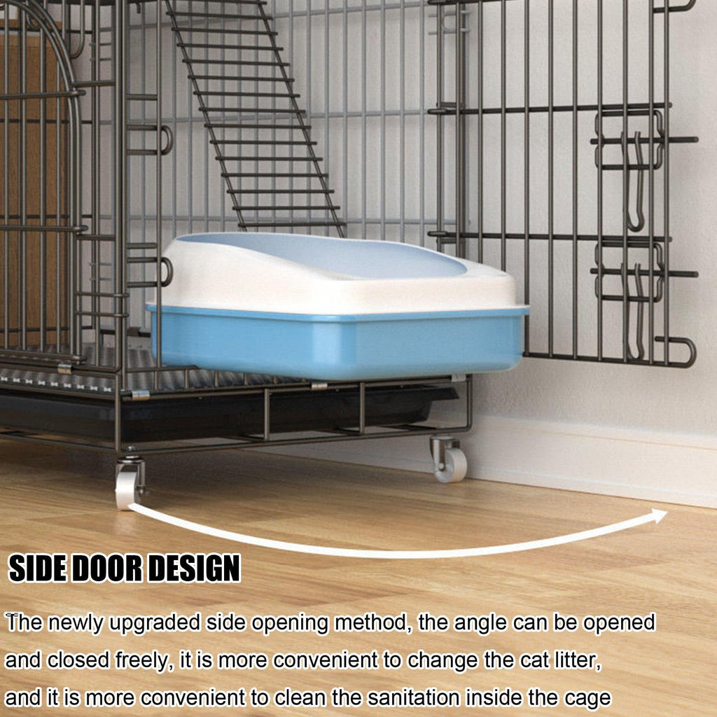 Collapsible Metal Wire Cat Cage with Wheels P563198