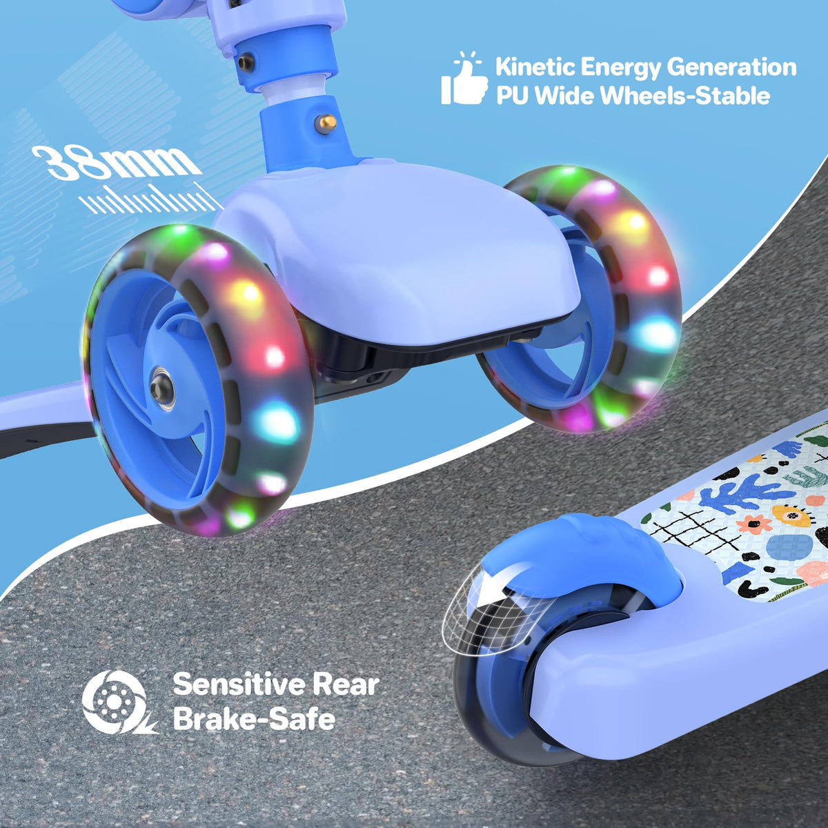 Kids 3 Wheels Scooter with Seat H222030
