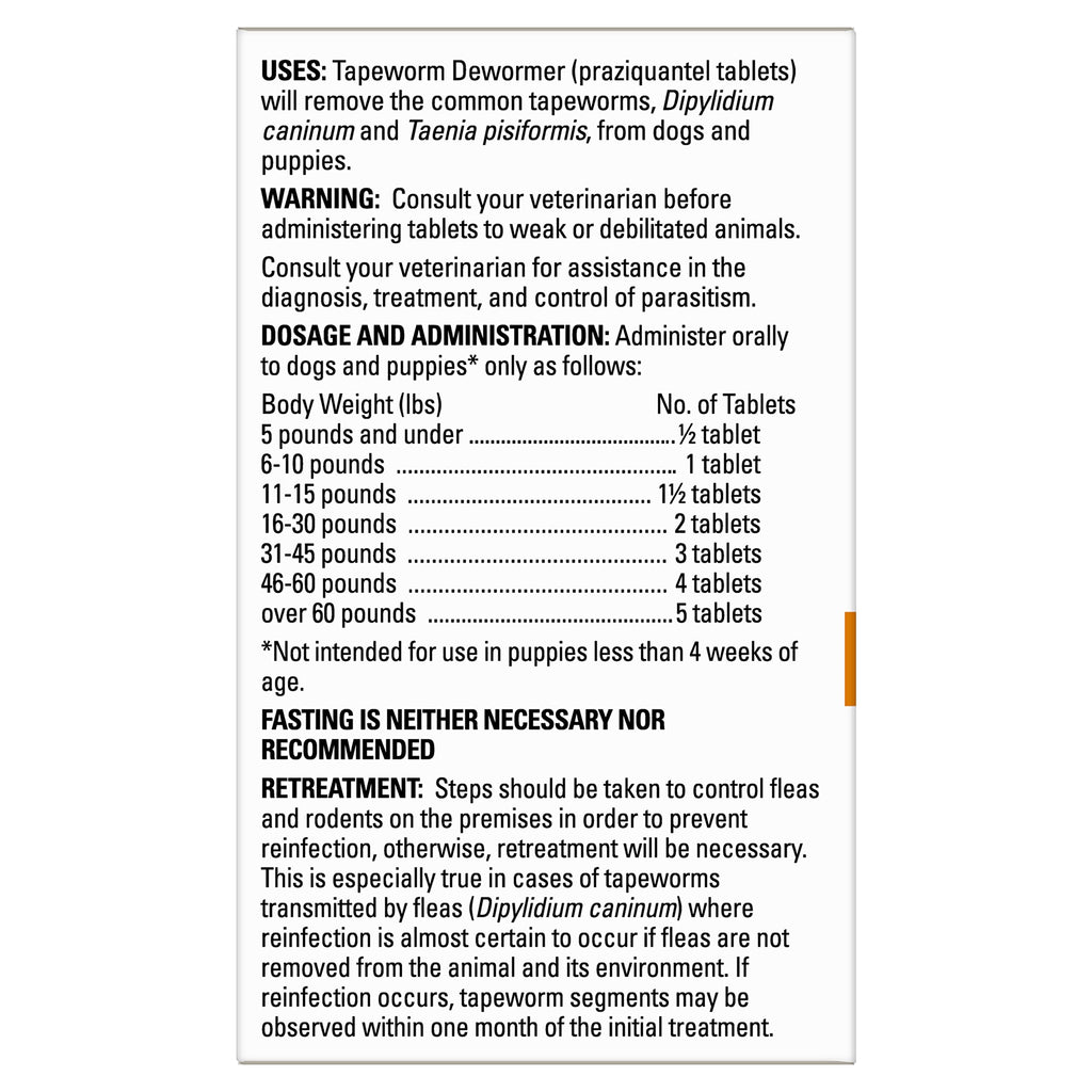 Praziquantel Tablets for Dogs 5 Count S11912