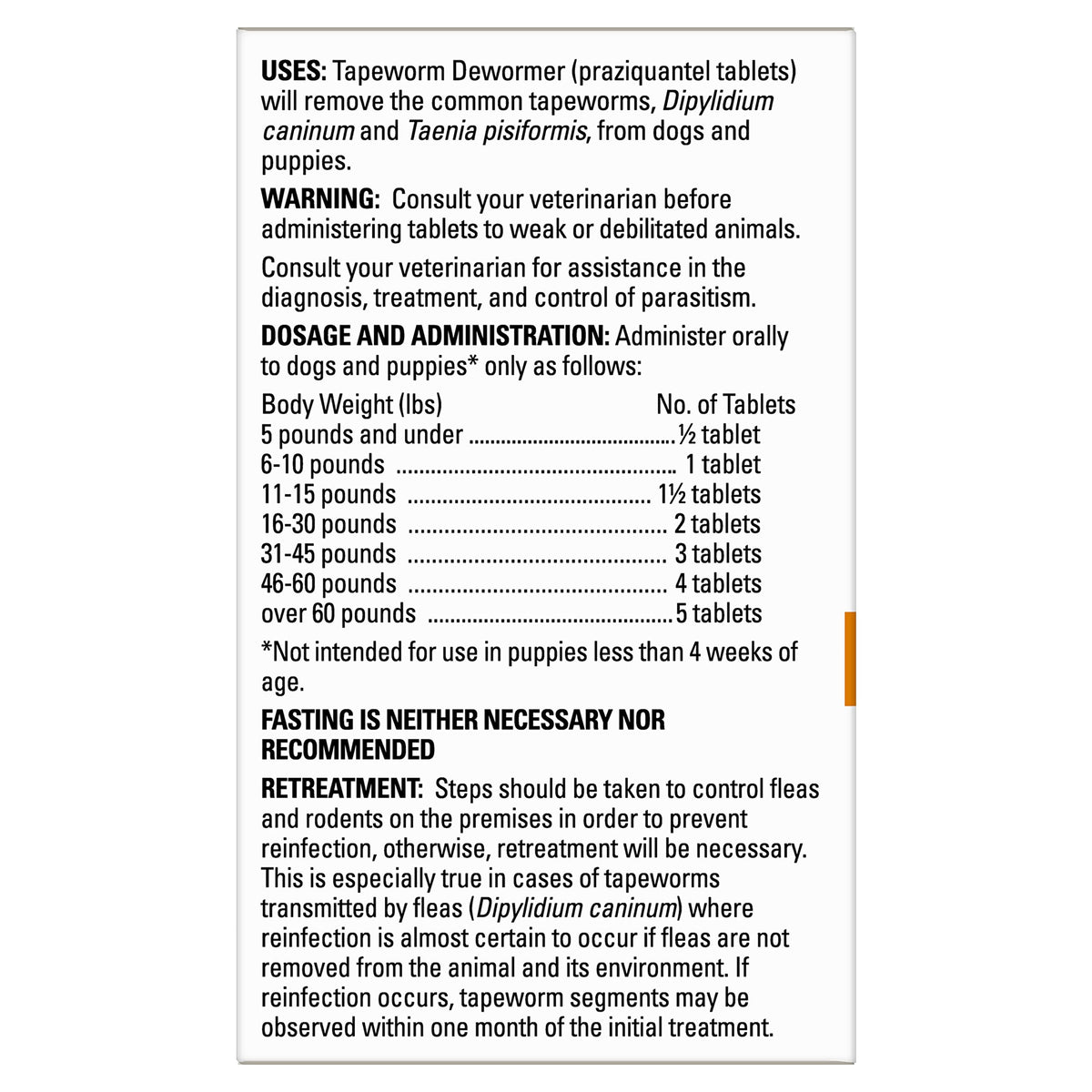 Praziquantel Tablets for Dogs 5 Count S11912