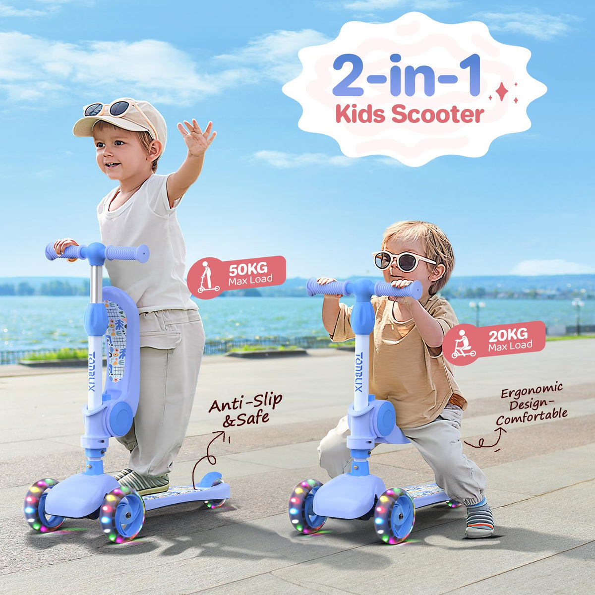 Kids 3 Wheels Scooter with Seat H222030