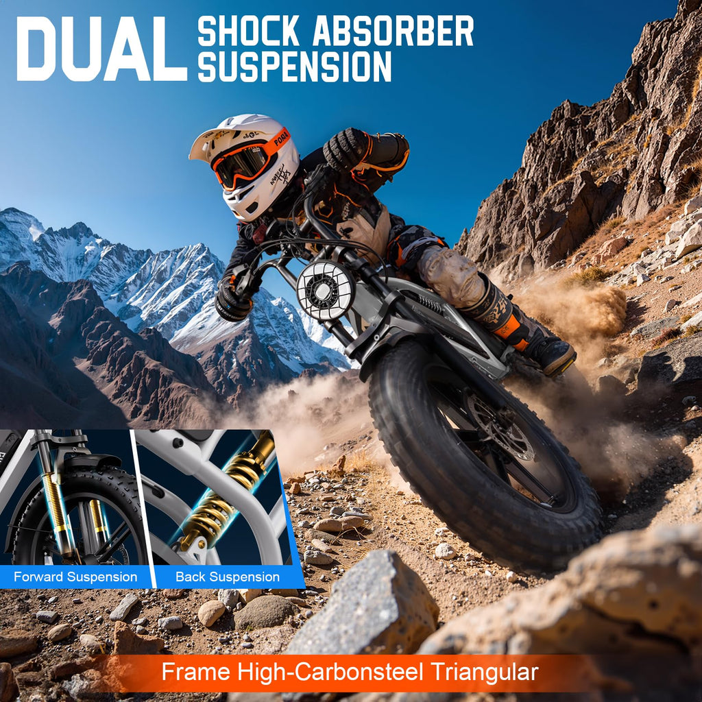 48V 15/25Ah Battery 2000W Peak Motor Electric Bike U523