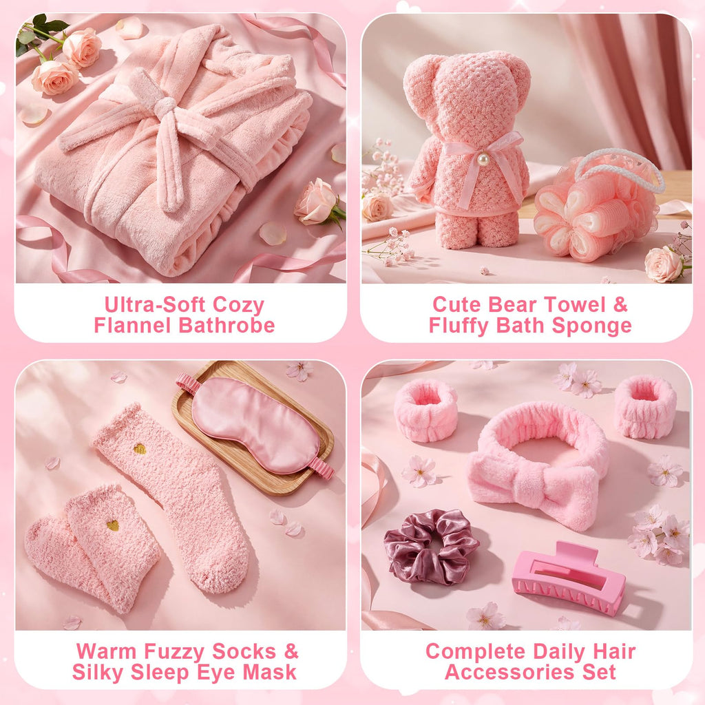 11 Pcs Pink Spa Gift Basket T14033