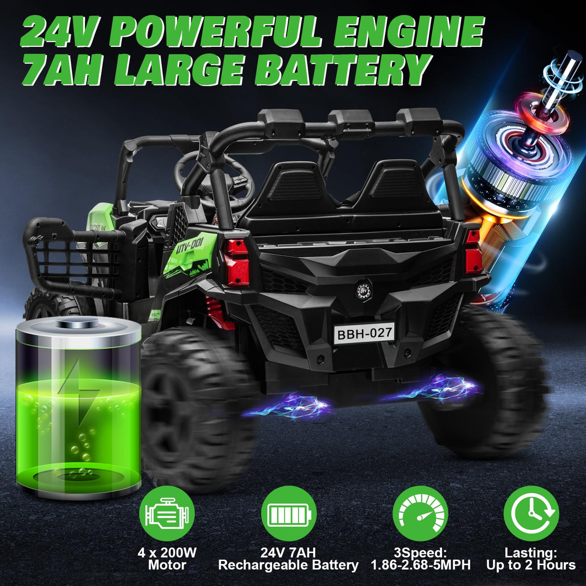 Green 2-Seater Ride On Car Truck D947261