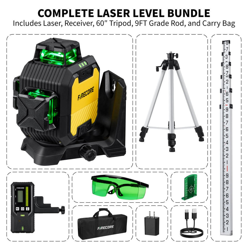 Self-Leveling Laser Level Kit with Receiver & Tripod L888116