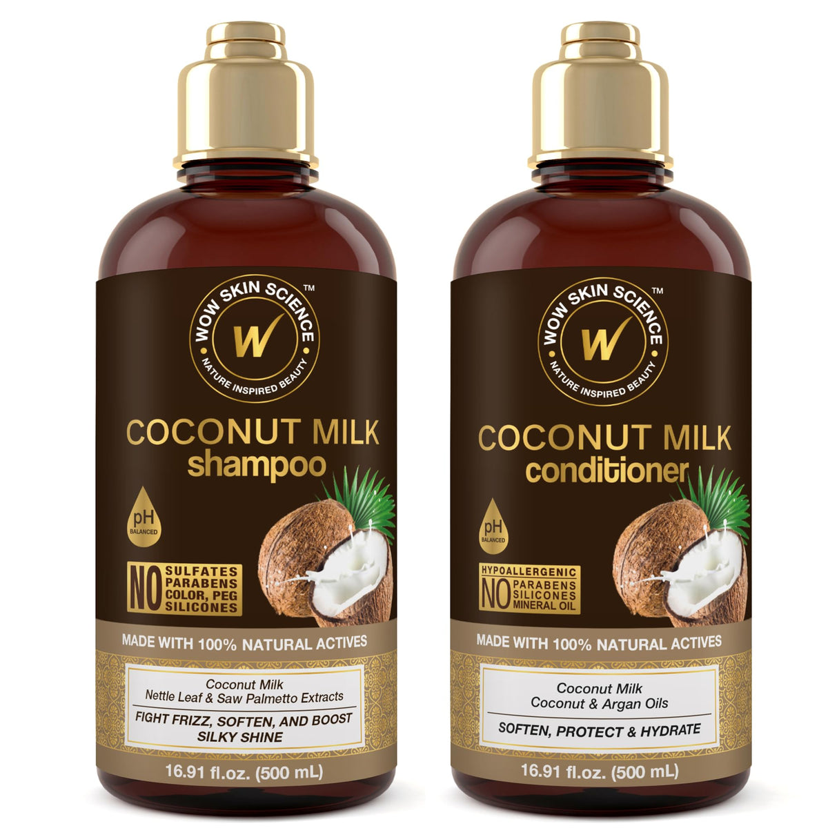 Coconut Milk Shampoo and Conditioner Set Paraben Sulfate Free Y613