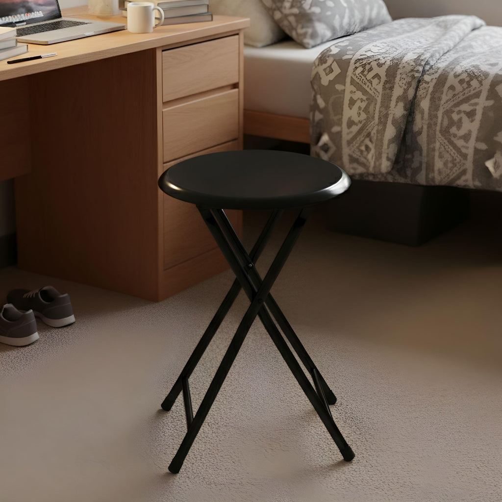 Black 18 Inch Portable Folding Stool F3005
