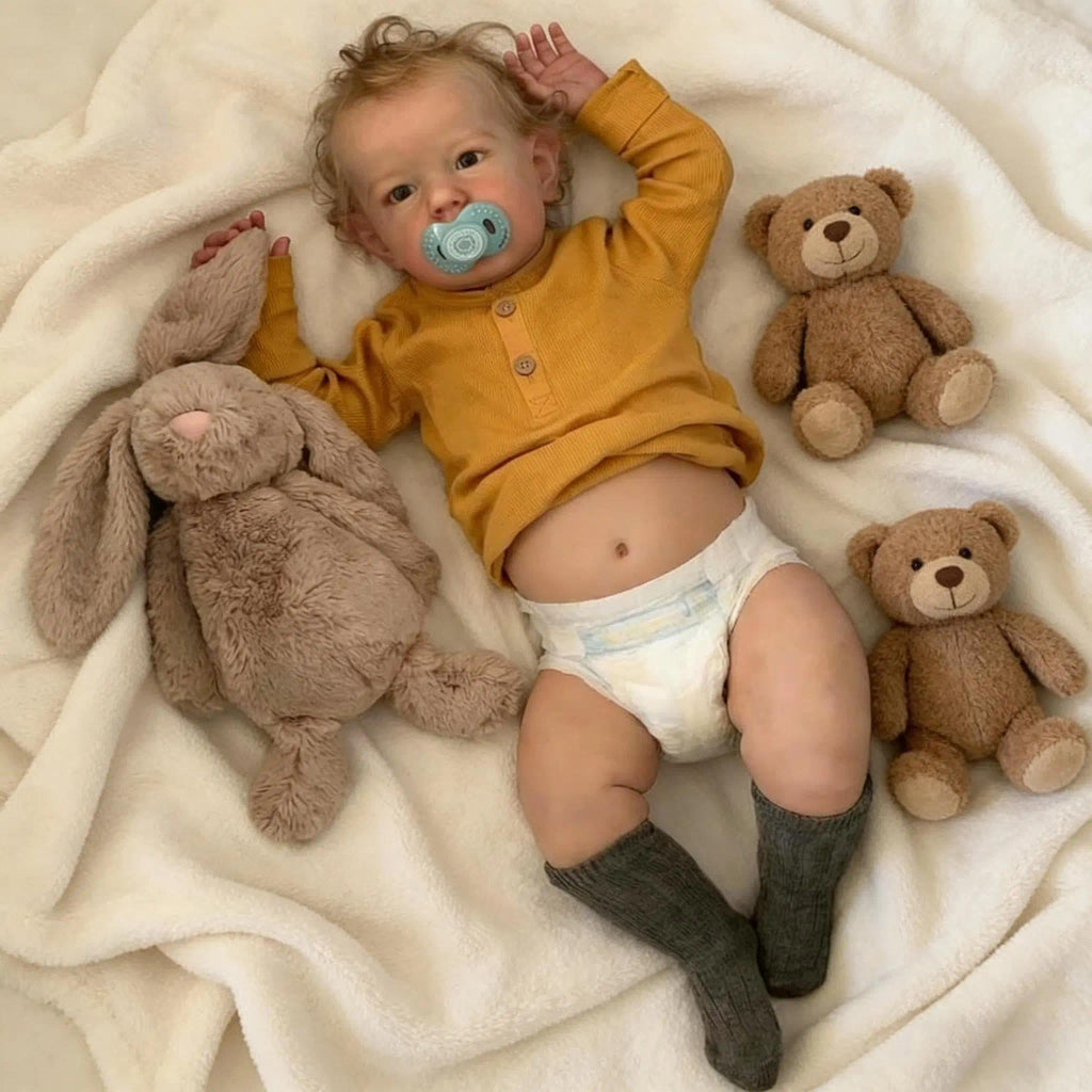 20 inch Vinyl Reborn Baby Doll with Hair J461