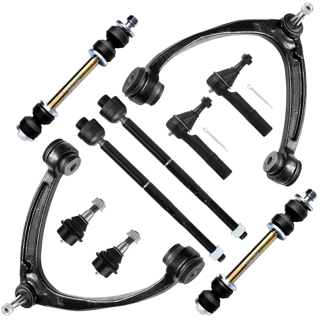 10pcs Front Suspension Kit Upper Control Arm Tie Rod Ends Sway Bar Links Lower Ball Joints H921946