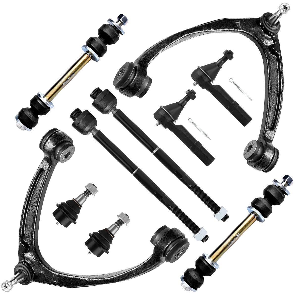 10pcs Front Suspension Kit Upper Control Arm Tie Rod Ends Sway Bar Links Lower Ball Joints H921946