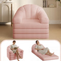 Pink Chenille Convertible Sofa Bed K145673