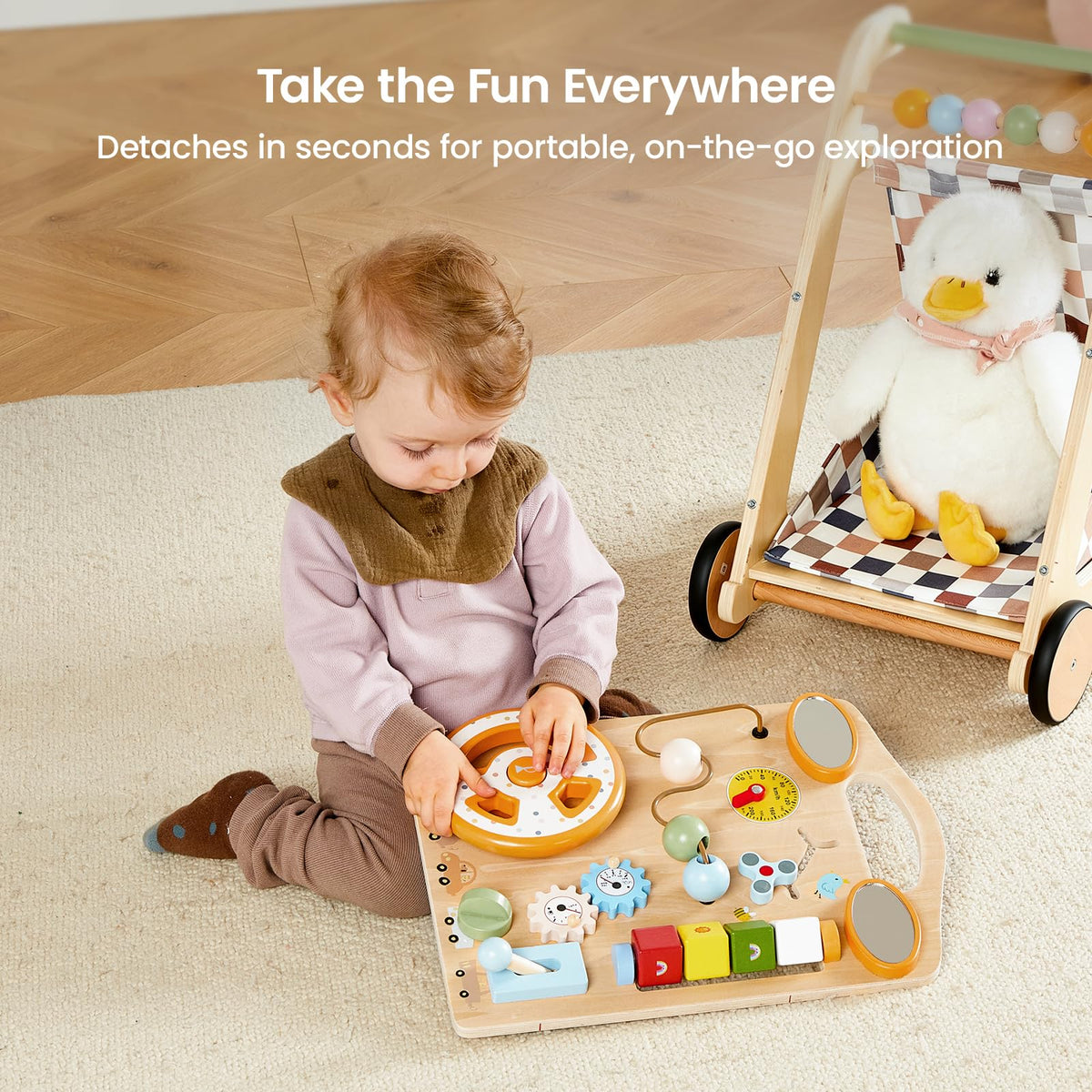 Wooden Baby Walker with Wheels X944