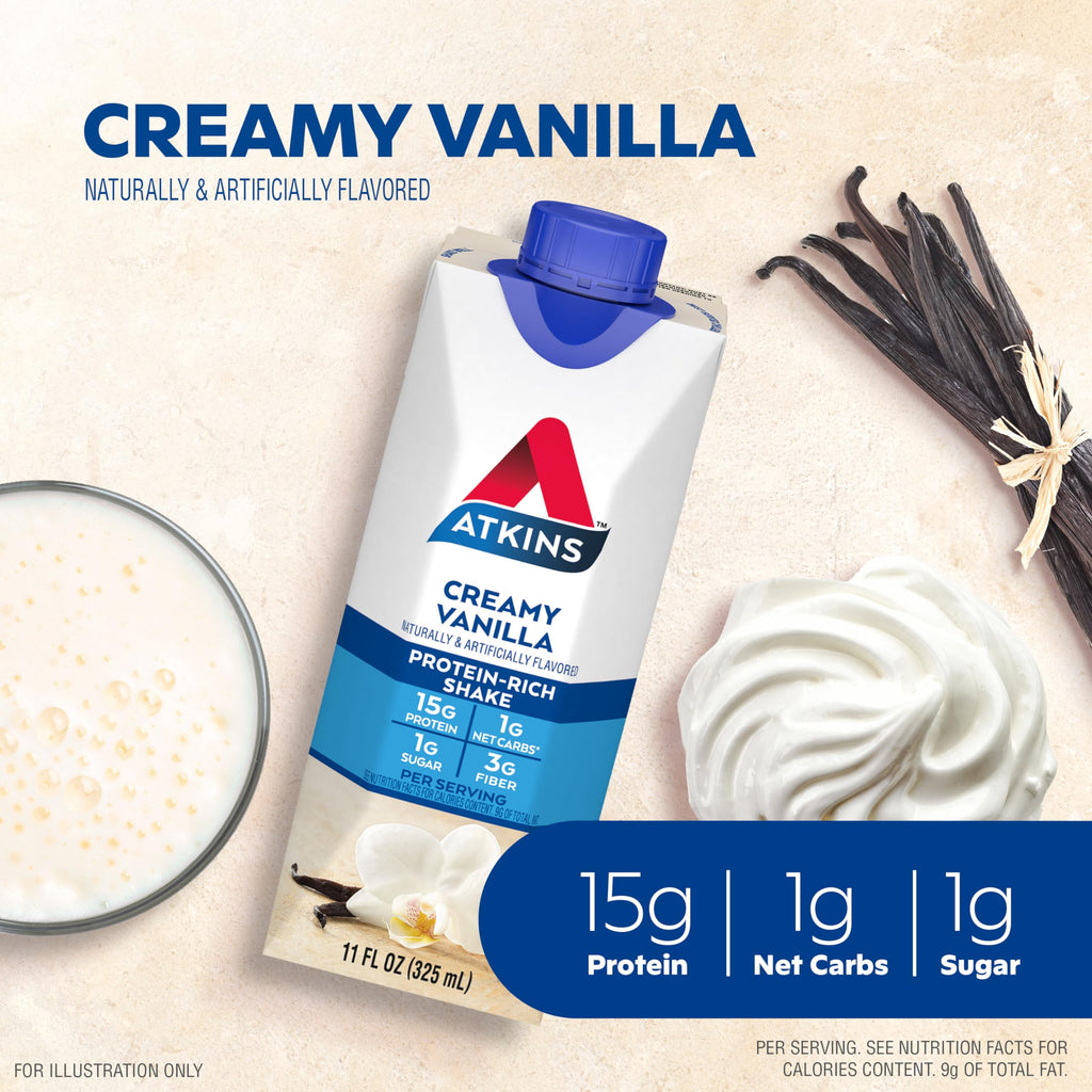 Dark Chocolate Vanilla Protein Shake, 15g Protein, 12 Count R467061