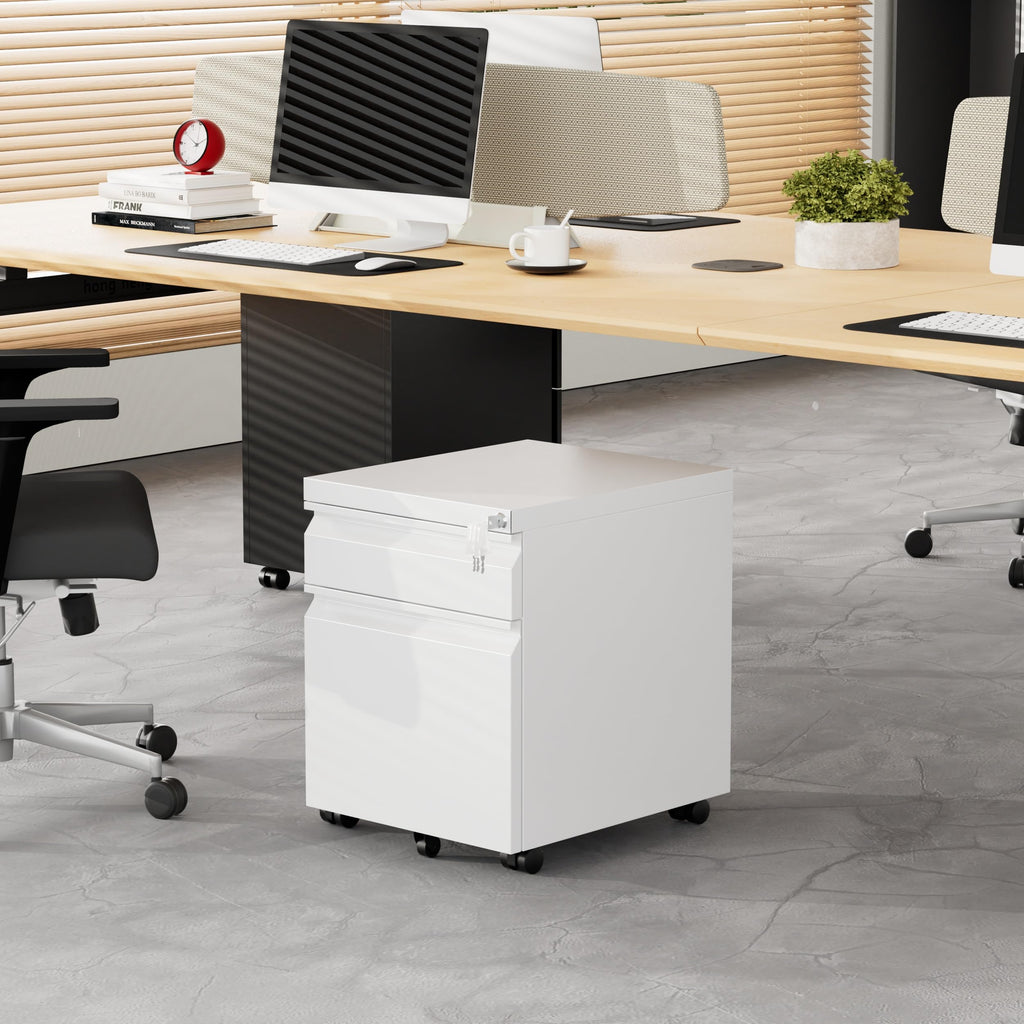 2 Drawer Metal Mobile File Cabinet with Lock Y3147