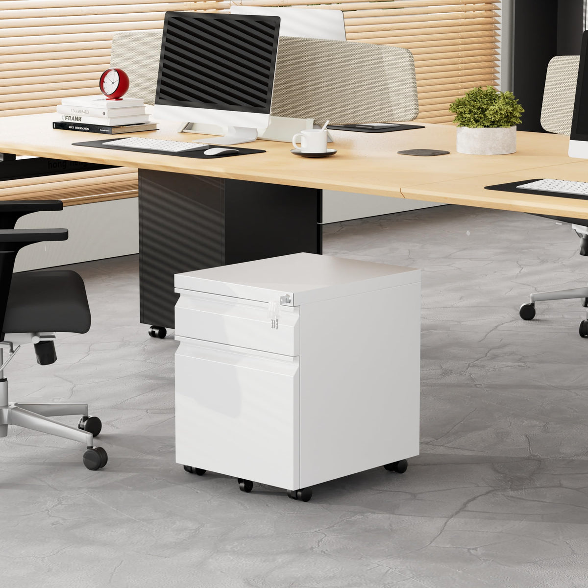 2 Drawer Metal Mobile File Cabinet with Lock Y3147