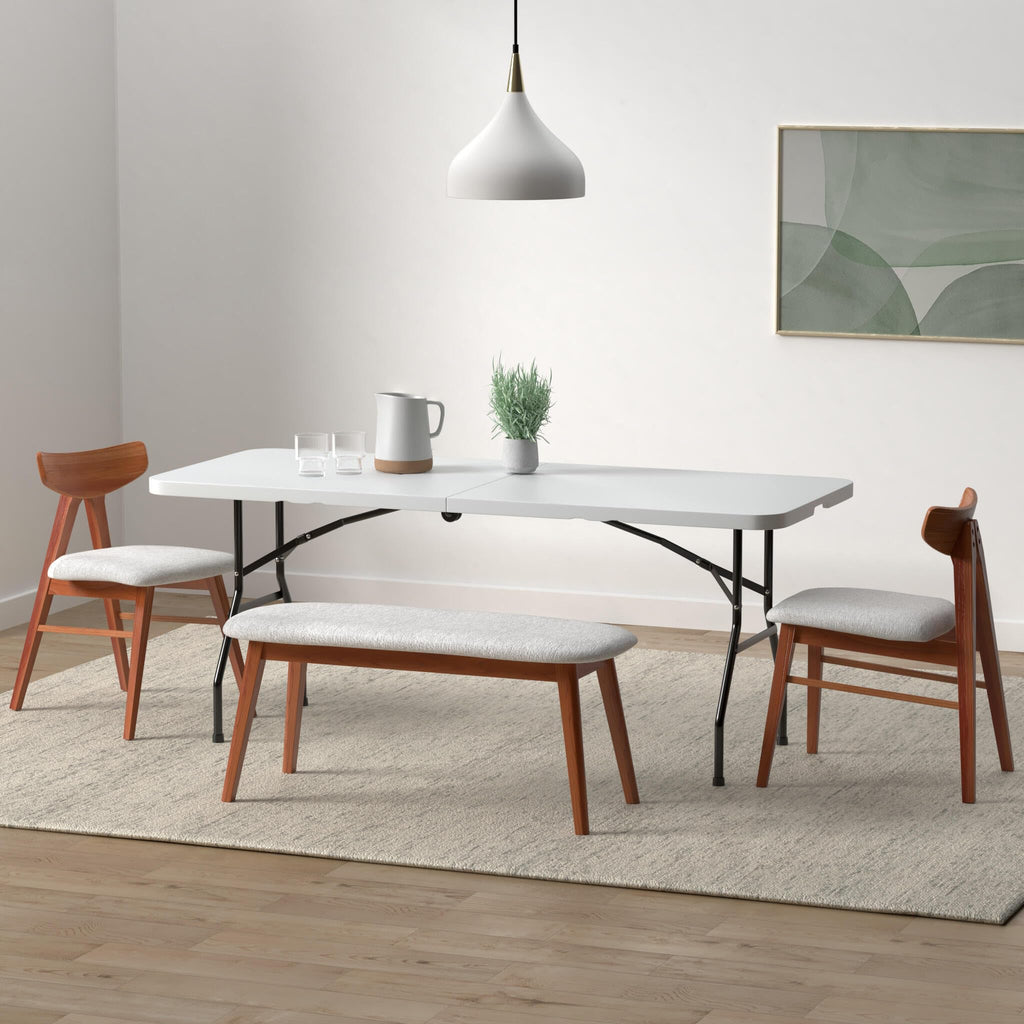 6FT White Portable Plastic Folding Table Z8683