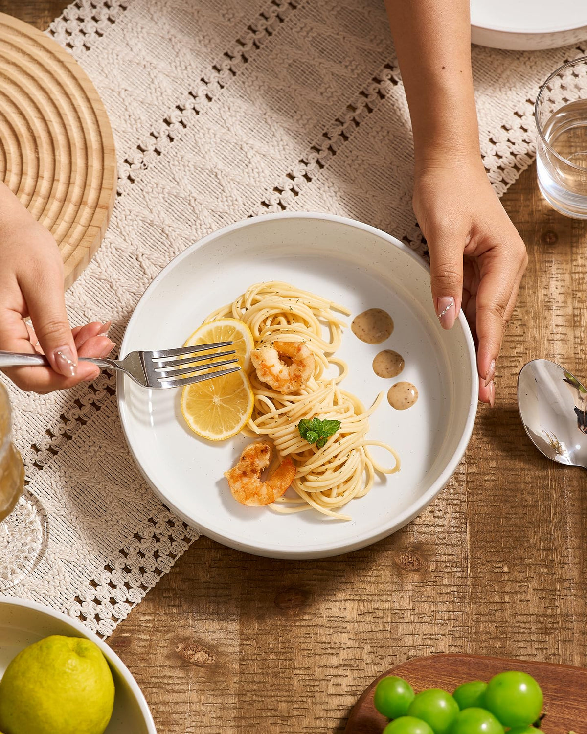 White 33 oz Pasta Bowls Set of 4 I7256