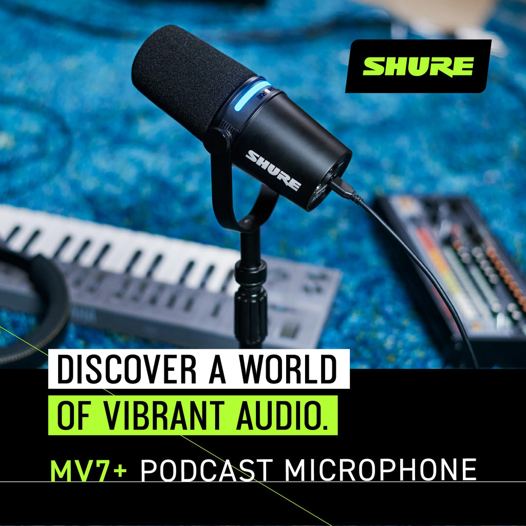 Black USB-C XLR Dynamic Podcast Mic with Stand J5244