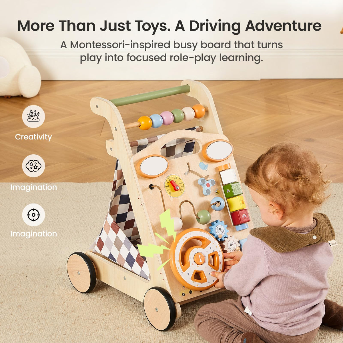 Wooden Baby Walker with Wheels X944