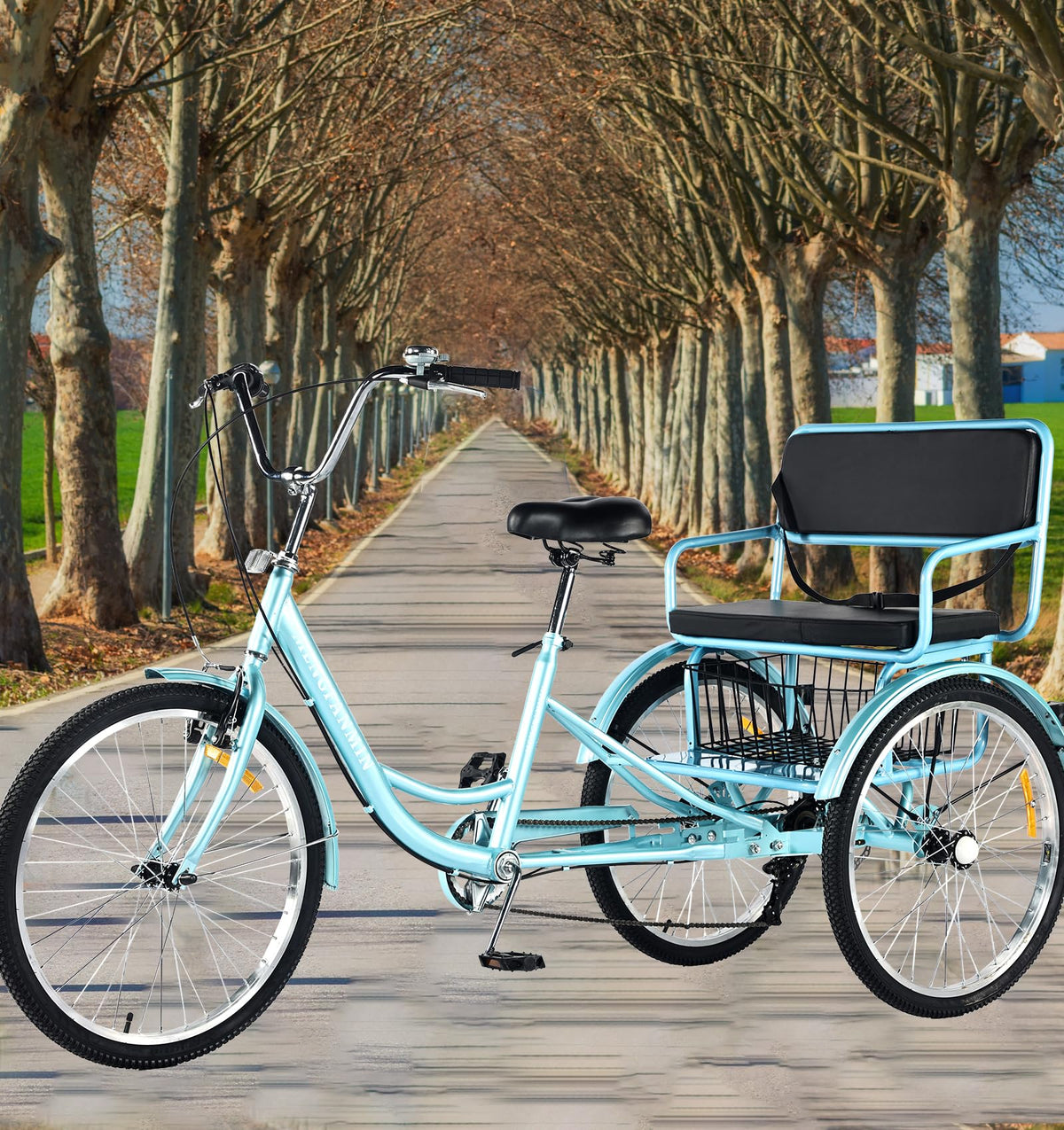 7 Speed Adult Tricycle with Child Seat and Rear Baskets T940