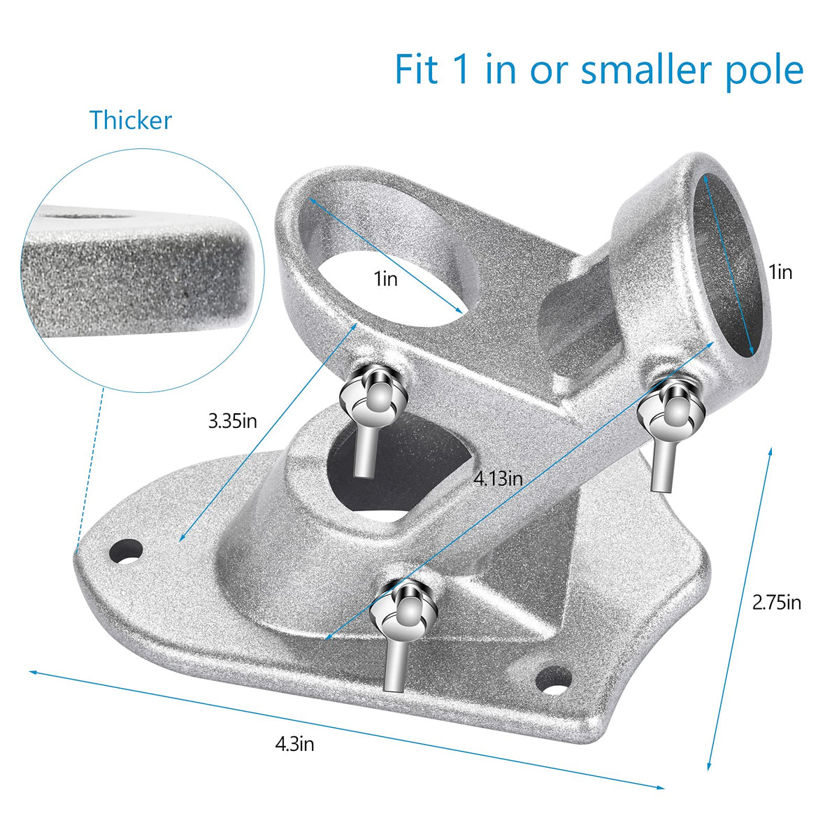 Heavy Duty Aluminum Flag Pole Holder 1" Inner Diameter Z9575