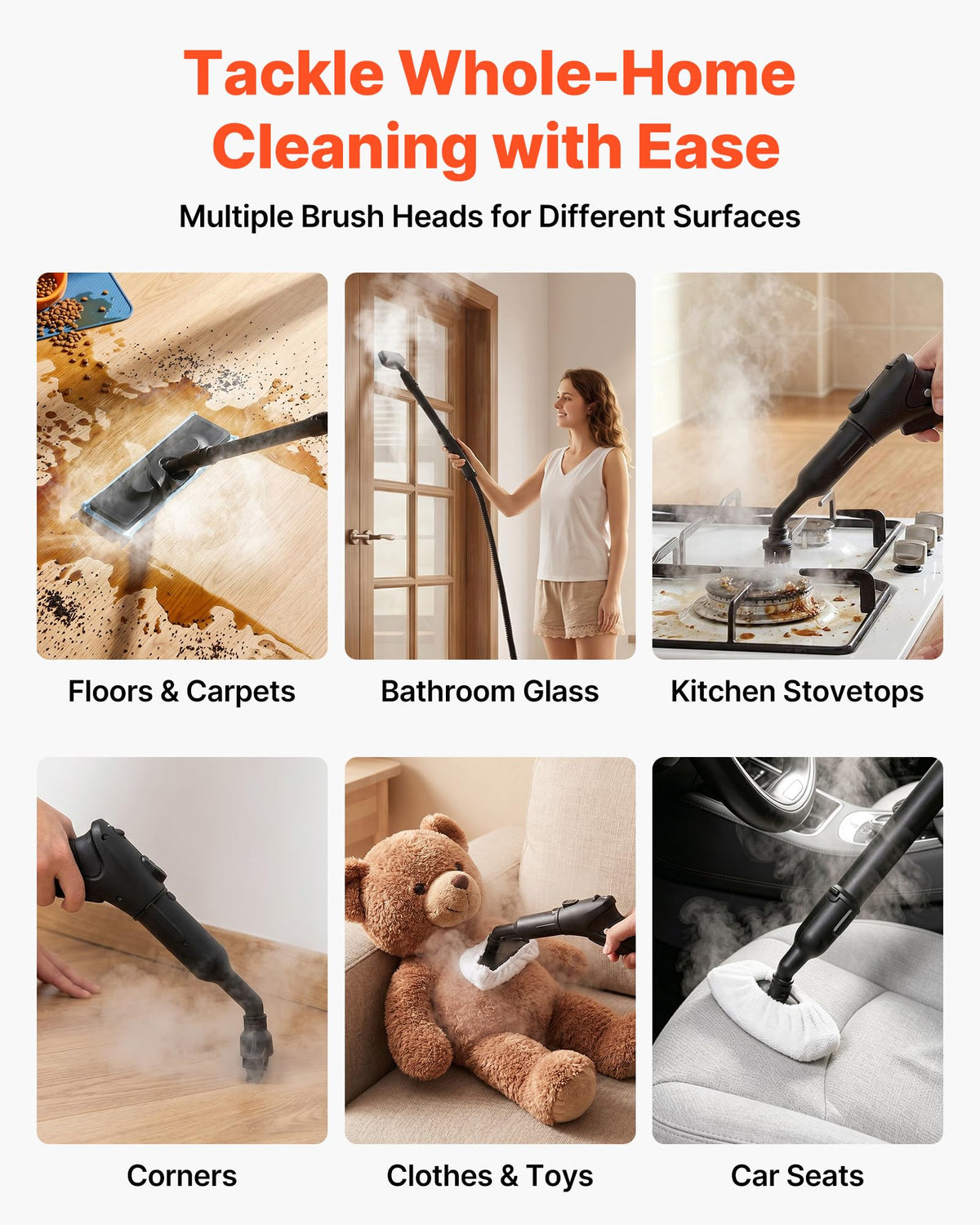 Portable Canister Steam Cleaner with 20 Accessories X18847