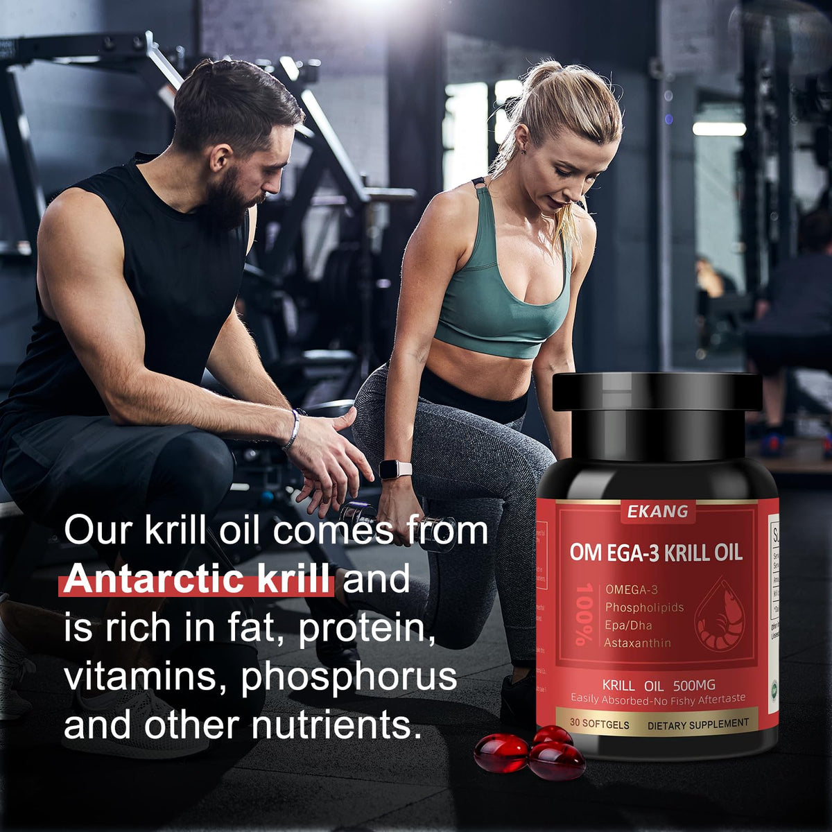 Krill Oil 500 mg Omega-3 120 Softgels U9379