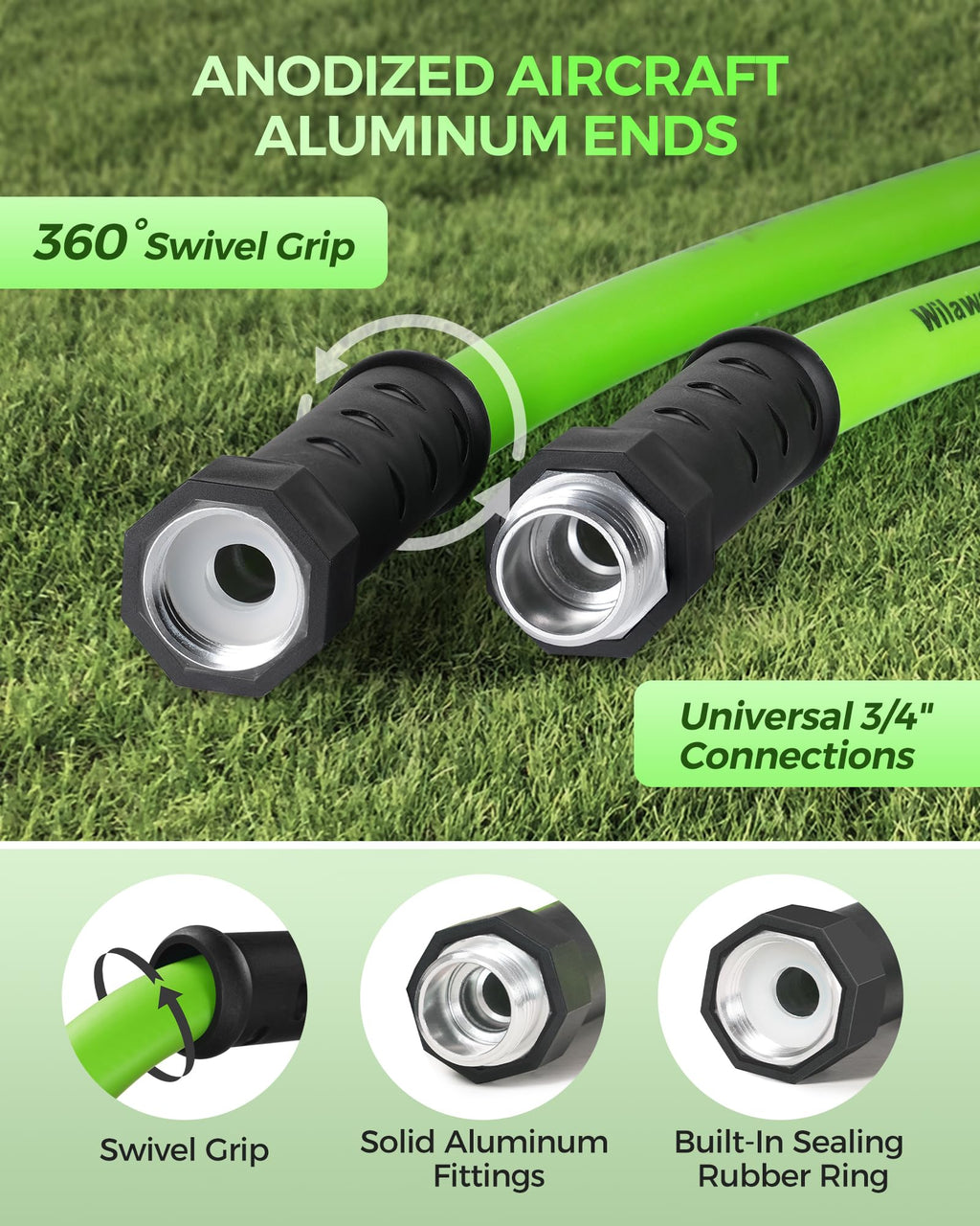 100 FT x 5/8" Heavy Duty Flexible Garden Hose A6051