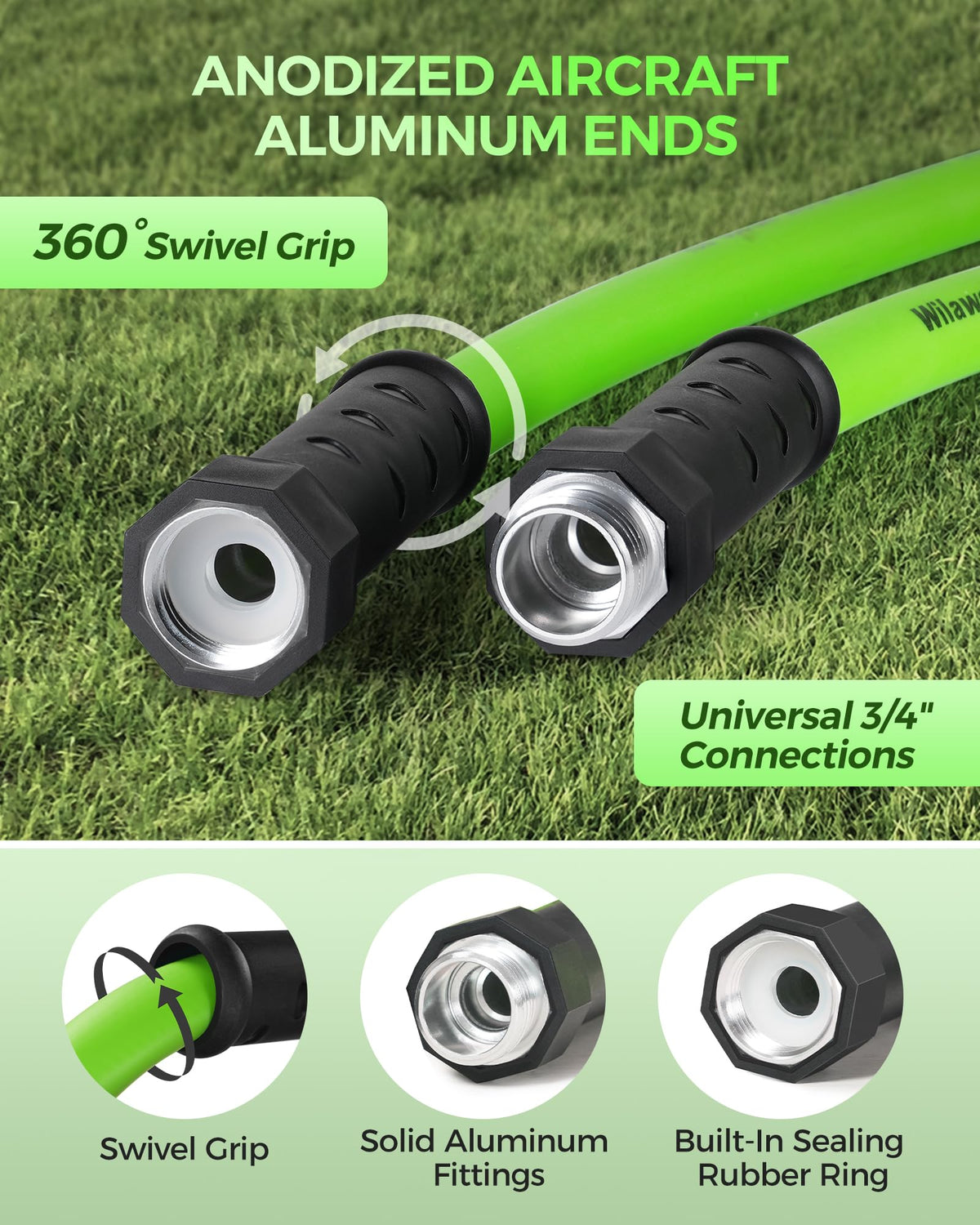 100 FT x 5/8" Heavy Duty Flexible Garden Hose A6051