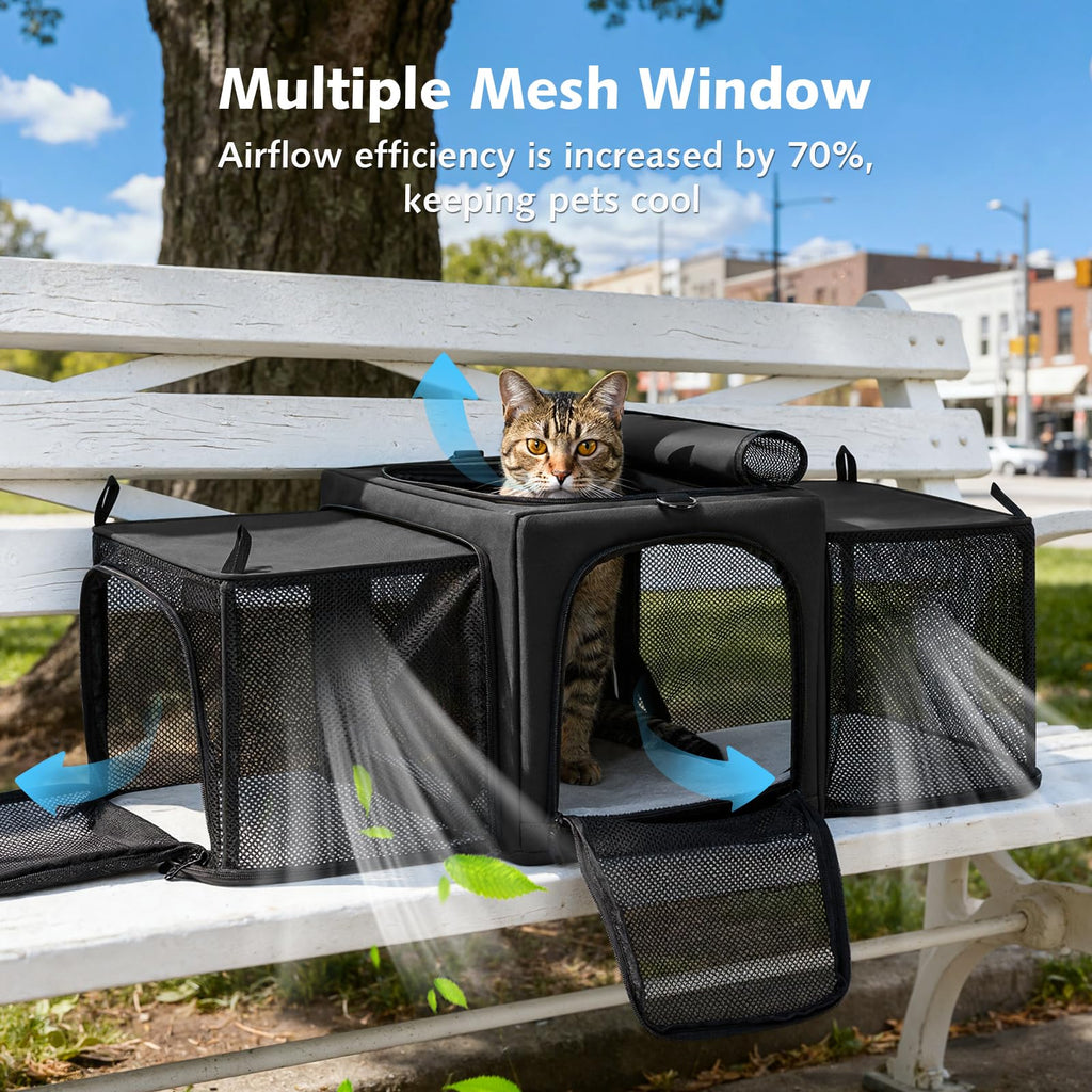 Expandable Dark Gray Cat Carrier T4862