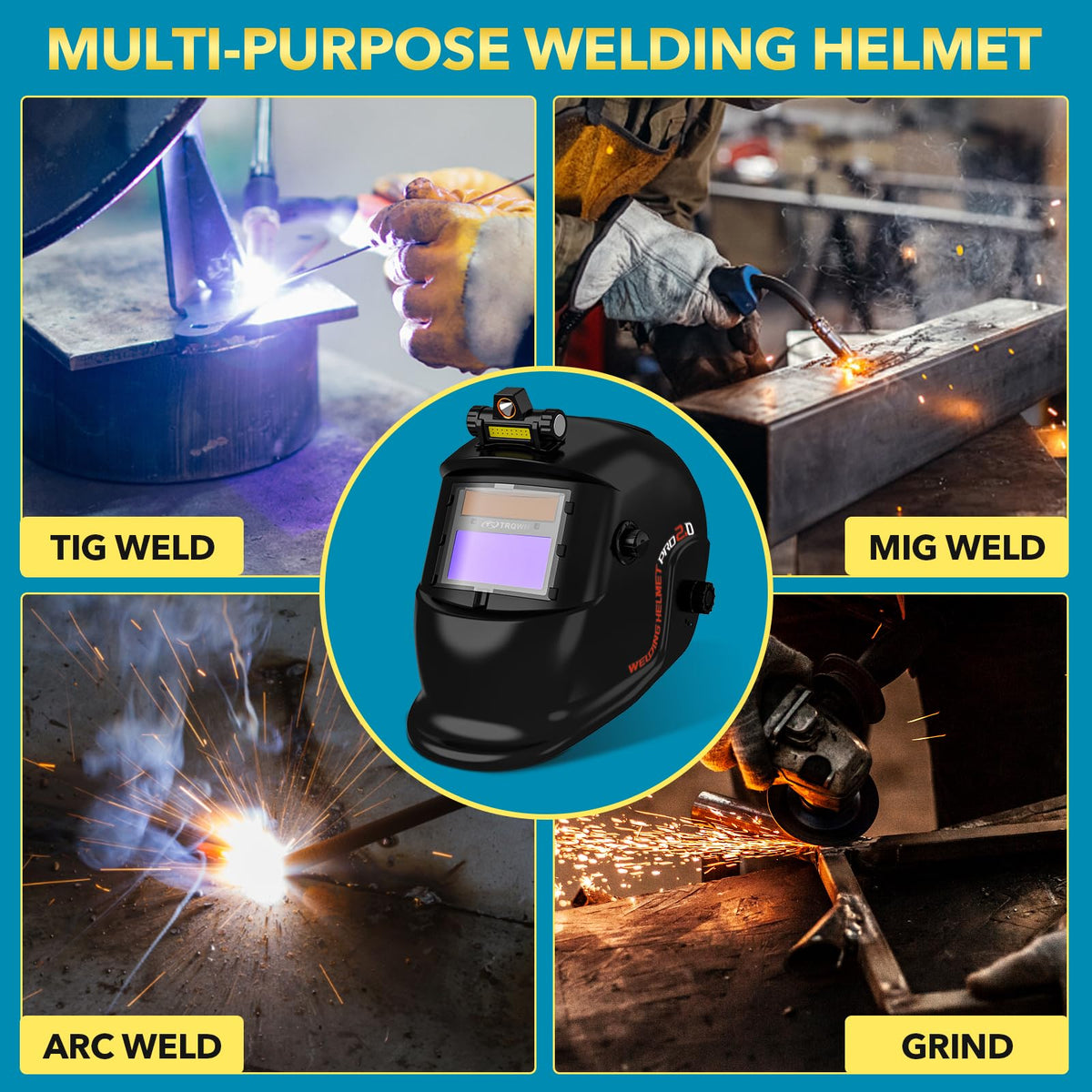 Welding Helmet Auto Darkening Solar Powered A481