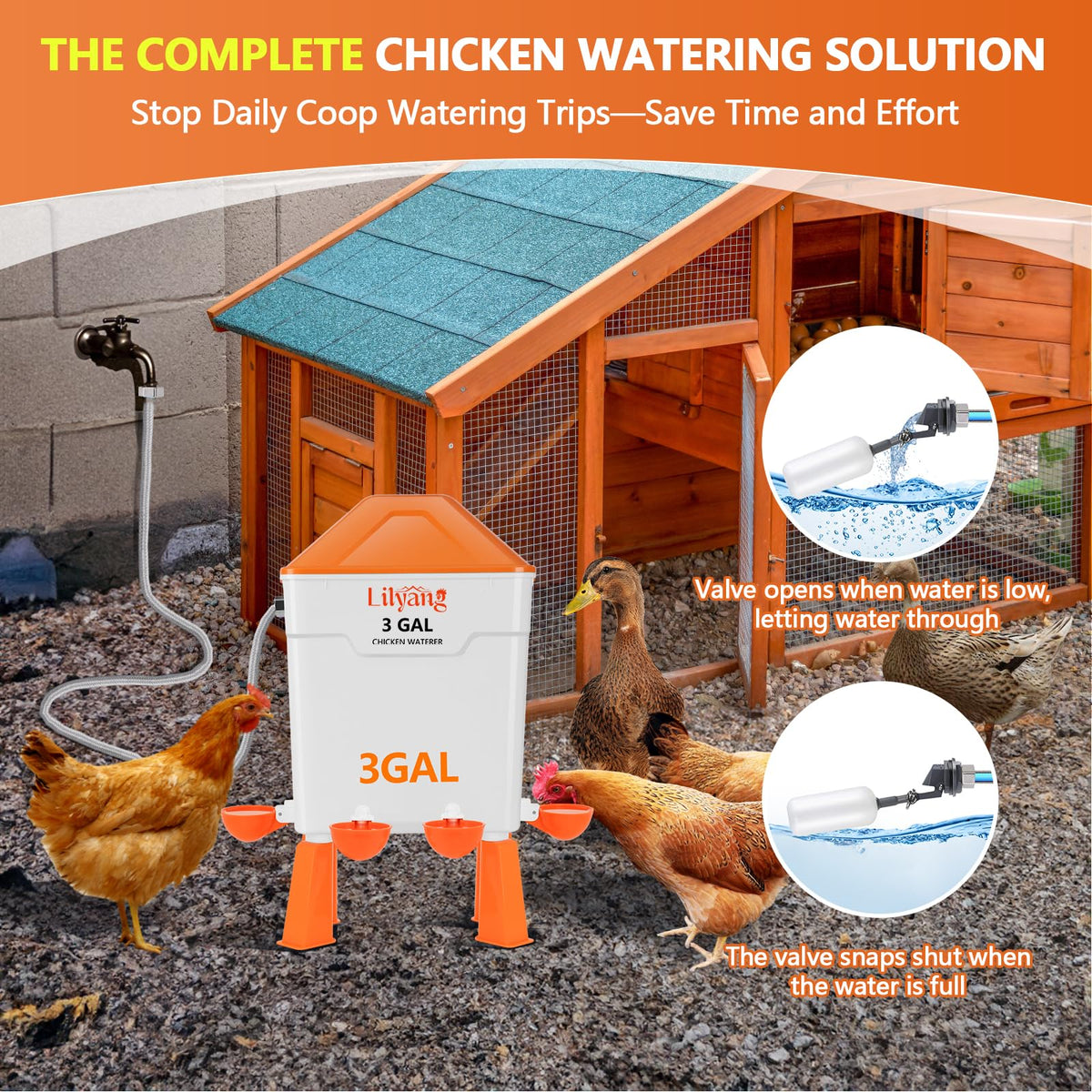 3 Gallon Automatic Chicken Waterer & Feeder Set K893054