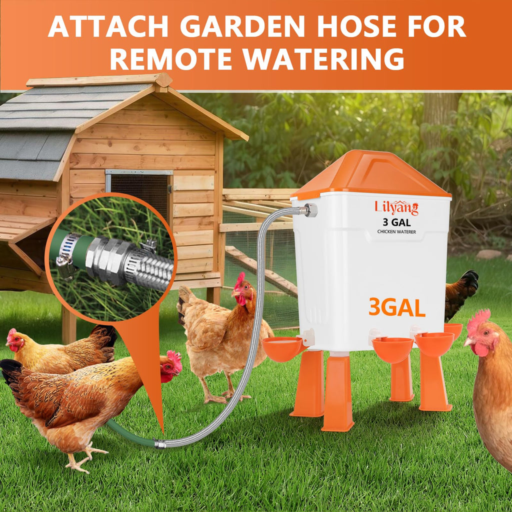 3 Gallon Automatic Chicken Waterer & Feeder Set K893054