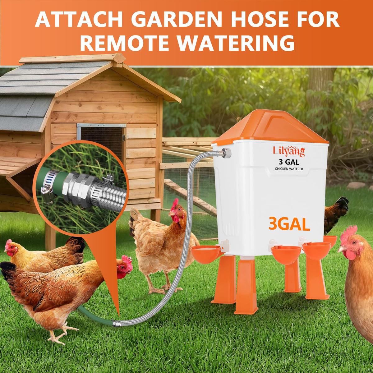3 Gallon Automatic Chicken Waterer & Feeder Set K893054